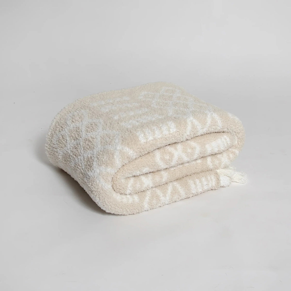 Birch & Marshmallow Tassel Knit Throw, Extended Size