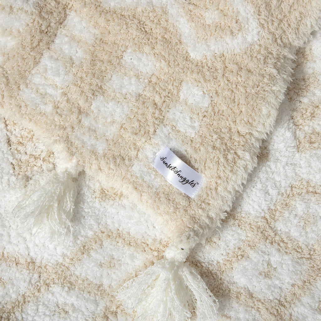 Birch & Marshmallow Tassel Knit Throw, Extended Size