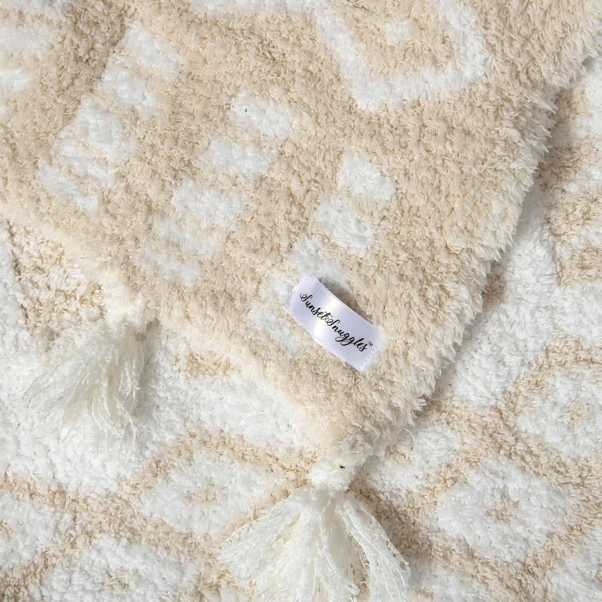 Birch & Marshmallow Tassel Knit Throw, Extended Size
