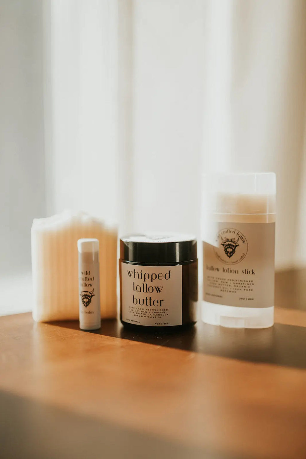 Tallow Skincare Gift Set: Butter, Lotion Stick, Lip Balm & Soap