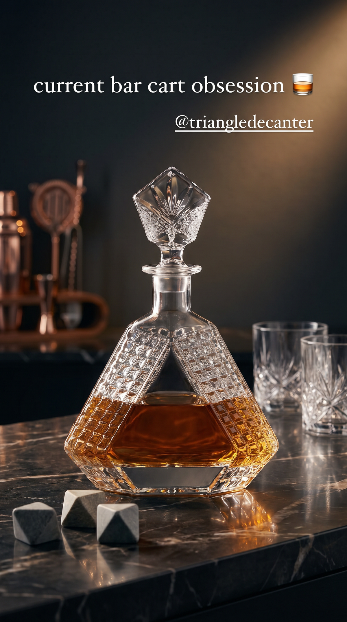 Triangle Whiskey Decanter Gift Set