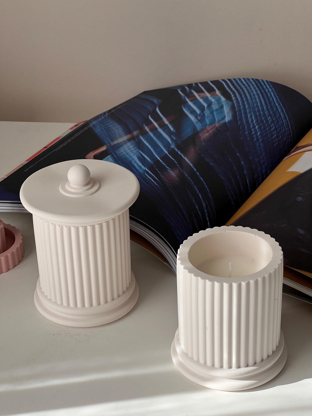 Ribbed Roman Jar Soy Candle